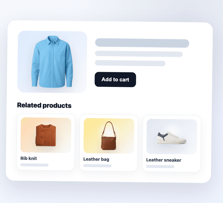 Related products on the product page.